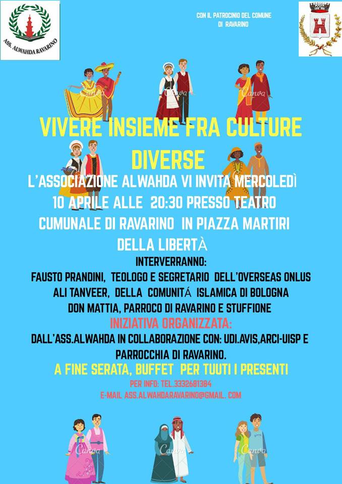 “Vivere insieme tra culture diverse”, un incontro a Ravarino