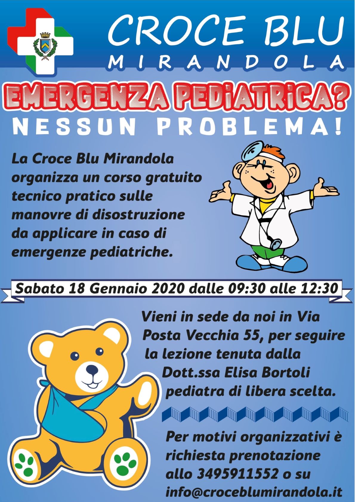 Corso gratuito di disostruzione pediatrica a Mirandola